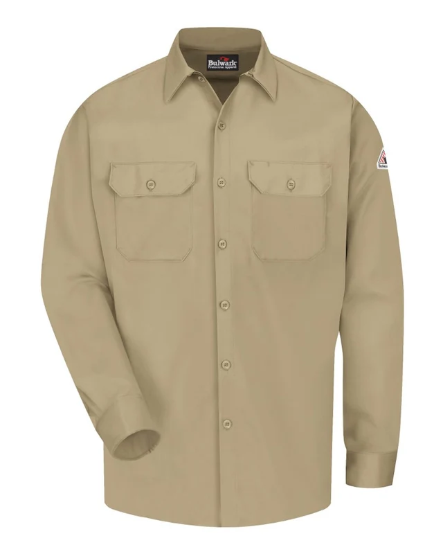 Bulwark SLW2T Work Shirt - EXCEL FR ComforTouch - Tall Sizes - Khaki Brown-Light / Adult 6XL Tall