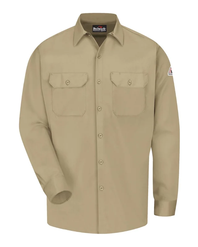 Bulwark SLW2 Work Shirt - EXCEL FR ComforTouch - Khaki Brown-Light / Adult 5XL