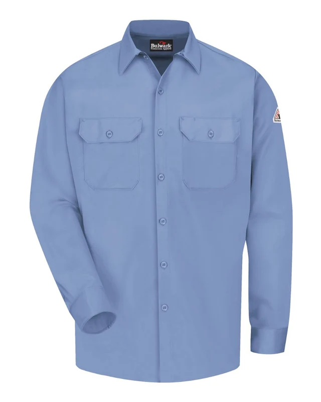 Bulwark SLW2T Work Shirt - EXCEL FR ComforTouch - Tall Sizes - Light Blue Blue-Light / Adult 6XL Tall