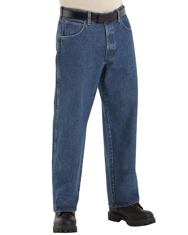 Bulwark PEJ6 Stone Washed Loose Fit Denim Jean - Stonewash - 32I Blue-Light / 36W