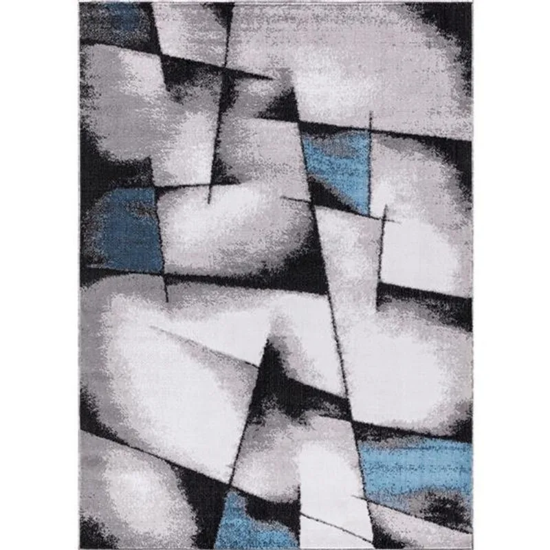 Segma Geoaqua Area Rug - 5-ft x 8-ft - Polypropylene - Gray/Blue