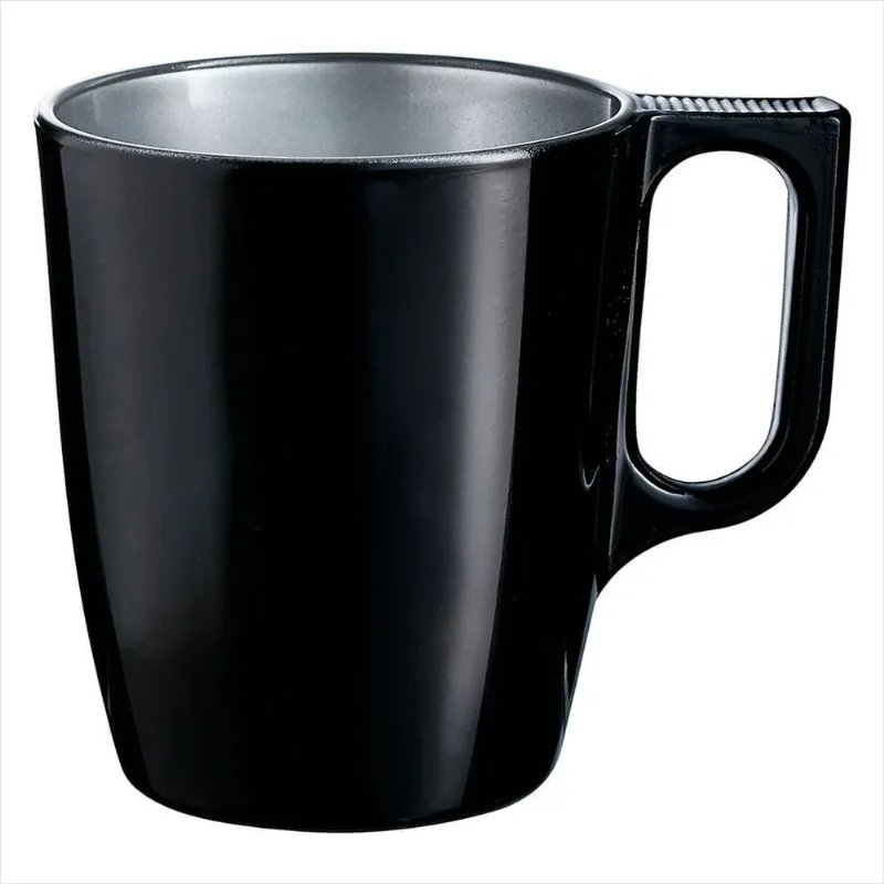 Caneca Flashy 250ml Vidro Temperado Preto
