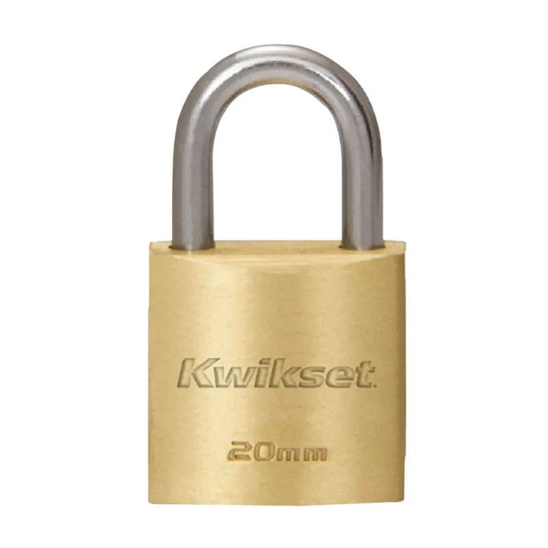Candado con llave de Bronce Kwikset Modelo Standard 20mm con Grillete Plata