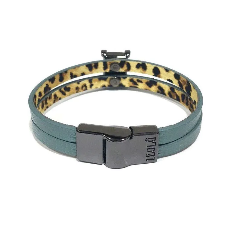 Pulseira Armazem Rr Bijoux Couro Azul
