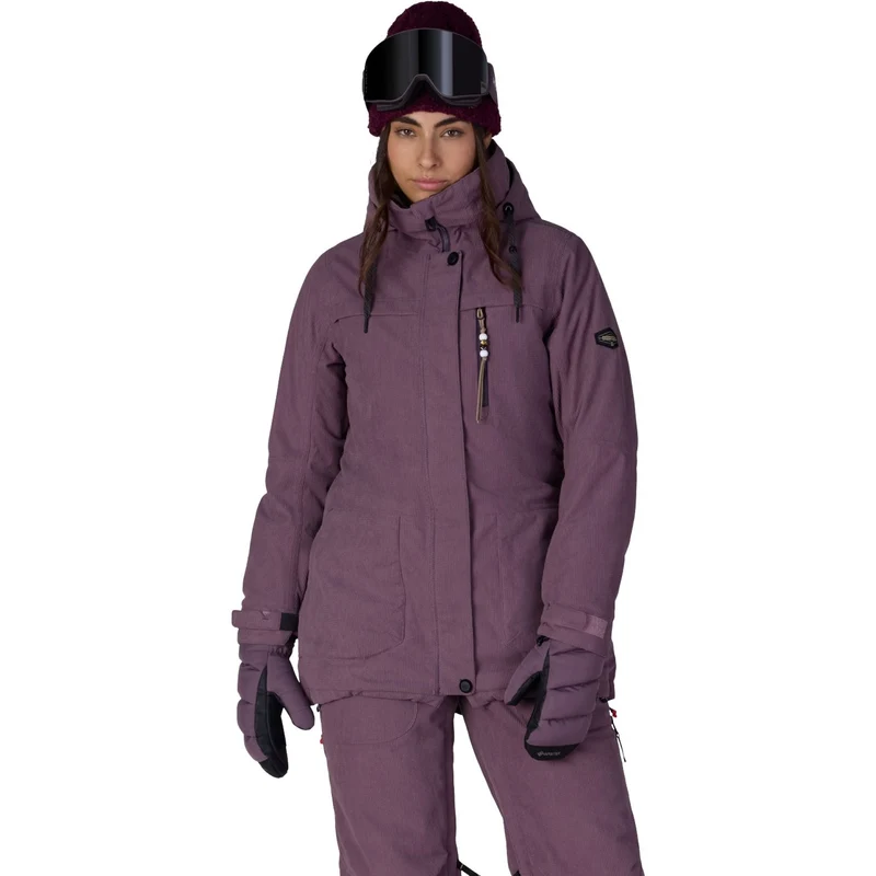 686 Women's Spirit Insulated Jacket Black Plum Grid Corduroy / S