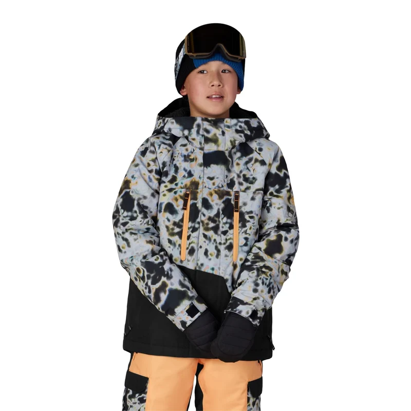 686 Boys Geo Insulated Jacket Grey Tundra Colorblock / XS