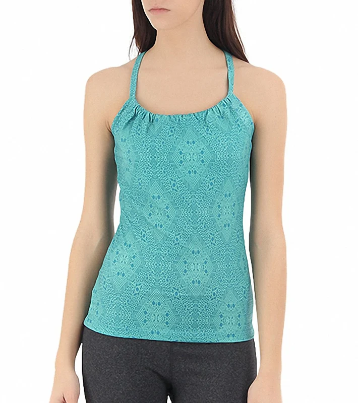 prAna Women's Quinn Yoga Top Turq Kaleidoscope / L