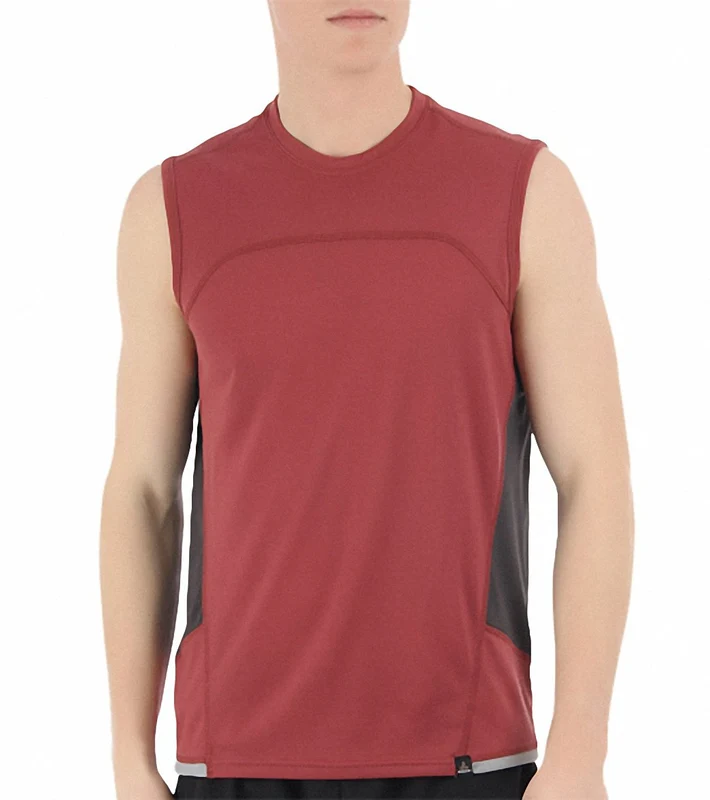 prAna Men's Vertigo Yoga Sleeveless Top Tomato / M