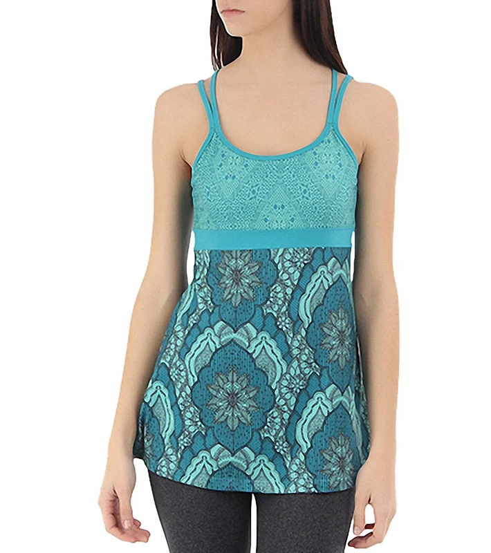 prAna Women's Kaley Yoga Tunic Top Lupine Scallop / L