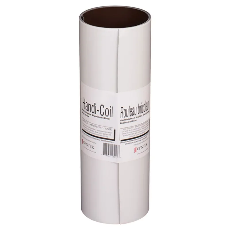 Gentek Handi-Coil Multi-Purpose Finishing Trim - White and Brown - Aluminum - 12-in W x 10-ft L x 1/64-in T