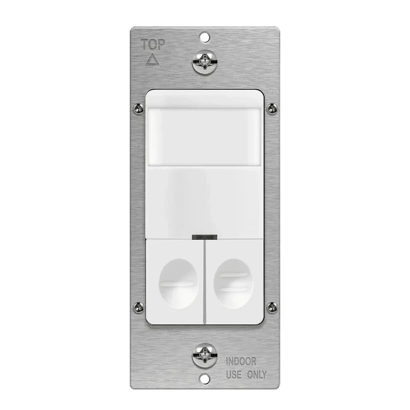 Enerlites DWOS PIR 180° Occupancy/Vacancy Motion Sensor Wall Switch | 120/277V | 1200 sq. ft. Coverage Single Pole / White