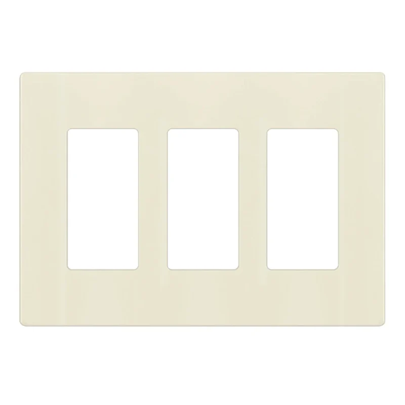 Enerlites SI8833 Standard 3-Gang Decora Screwless Wall Plate, Light Almond