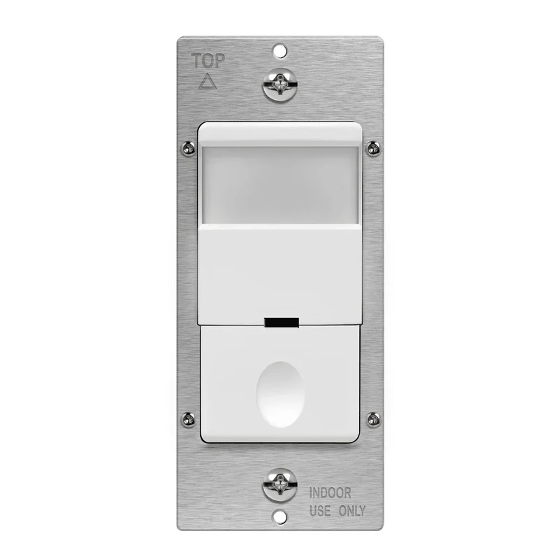 Enerlites DWOS Series PIR Motion Sensor Wall Switch | 120-277V Single Pole / 120V 3-Way | Commercial Grade 120V | 3-Way / White
