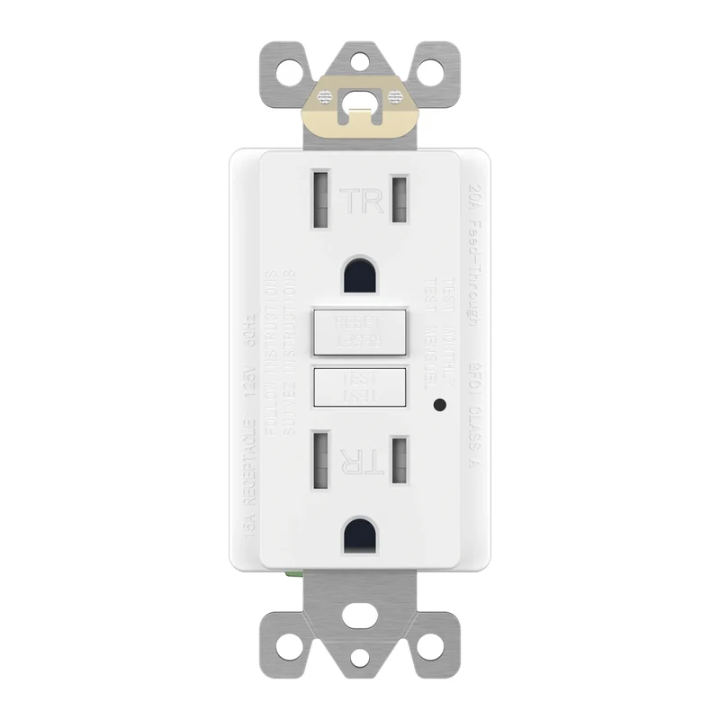 Enerlites GFTRG15-W 15A Tamper-Resistant GFCI Self-Testing Duplex Outlet, White
