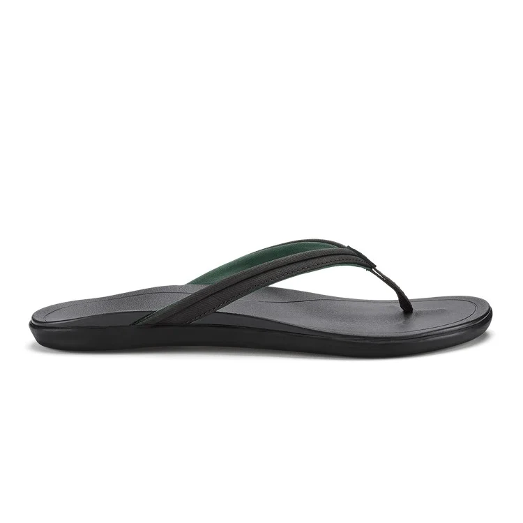 OluKai Women's Ho‘ōpio Maluā Beach Sandals ONYX/ONYX / 9