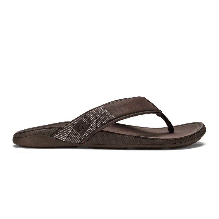 OluKai Men's Tuahine Sandals DARK WOOD/DARK WOOD / 13