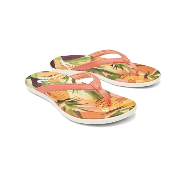 Olukai Women's Ho'Opio Hau Sandal CORAL/PINEAPPLE / 7