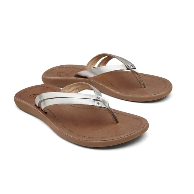 Olukai Women's Kapehe Luana SILVER/SAHARA / 6