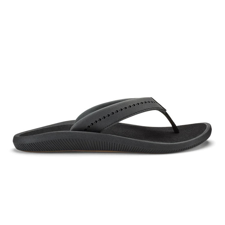 OluKai Women's Ulele Beach Sandal BLACK/BLACK / 8