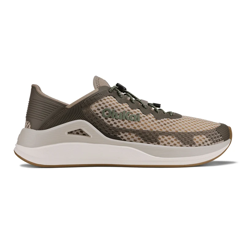 Olukai Taupe Grey/Brown Koa Ahi Men's Performance Marine Shoes 10554-TGBK TAUPE / 11.5 / M