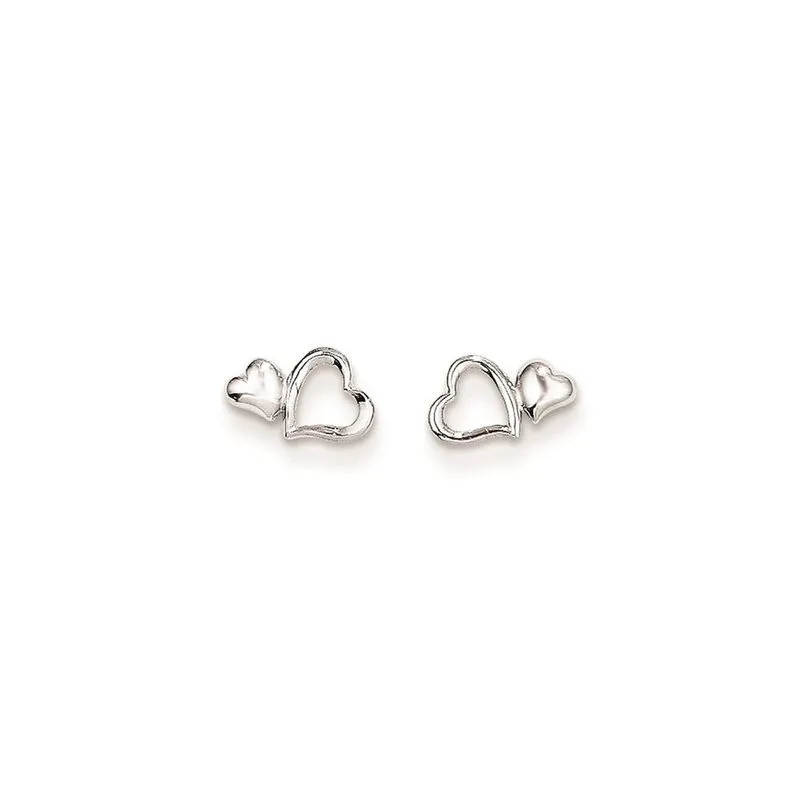 14k Madi K Ouro Branco Coração Dangle Post Brincos