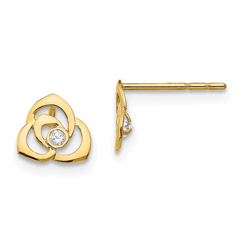 14k Madi K Cz Flor Baby Post Brincos