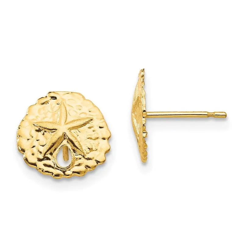 14k Madi K Sand Dollar Post Brincos