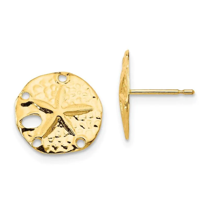 14k Madi K Sand Dollar Post Brincos