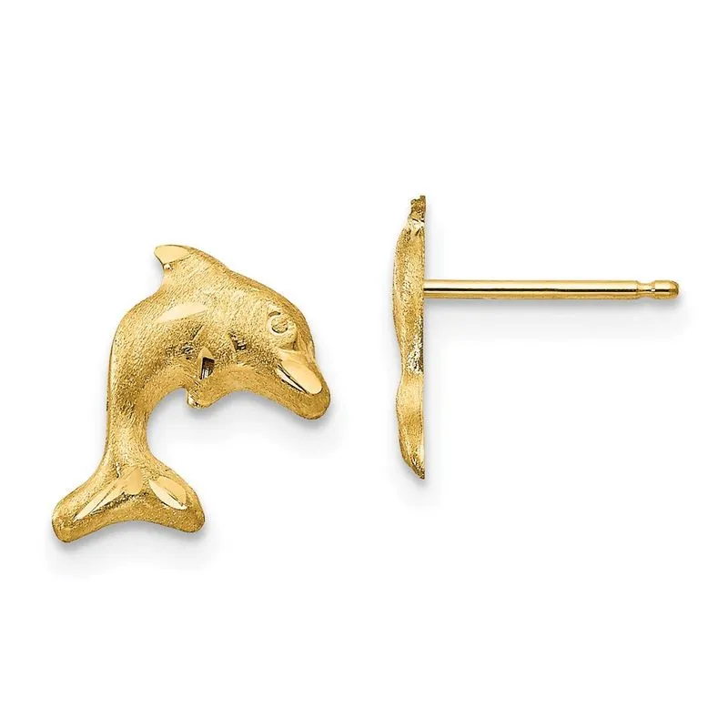 14k Madi K Brincos De Golfinho De Cetim