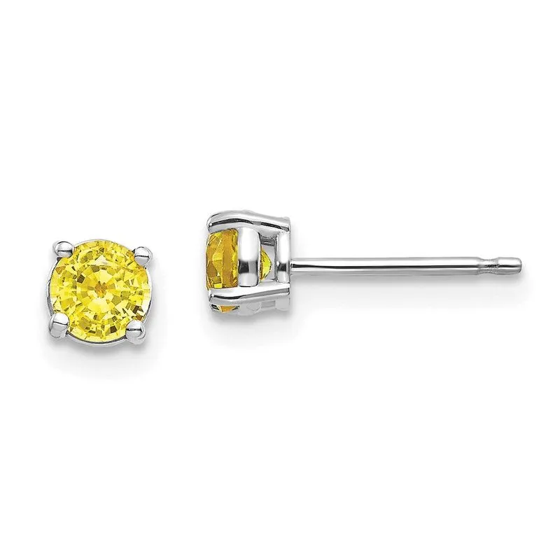 14k Brincos De Safira Amarelos Ouro Branco