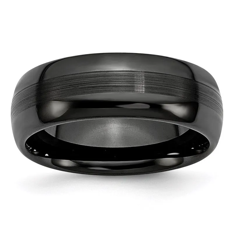 Cerâmica Preto 8mm Escovado E Banda Polida