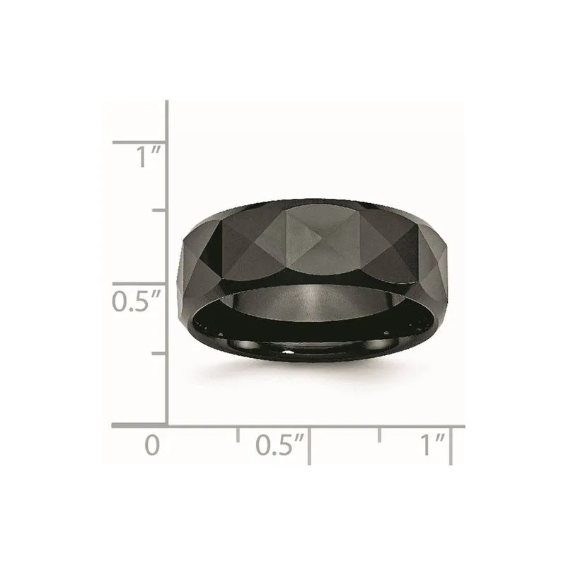 Cerâmica Facetada Preta 8mm Polida Banda De Borda Chanfrada