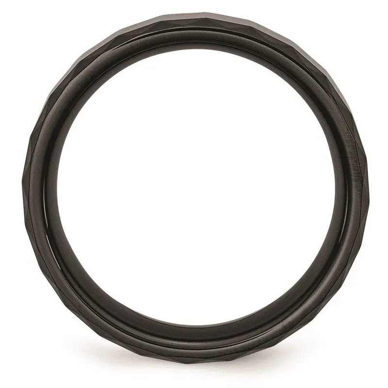 Cerâmica Preta Facetada 8mm Polida Banda De Borda Chanfrada