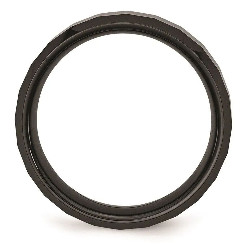 Cerâmica Preto Facetado Borda Chanfrada 8mm Banda Polida