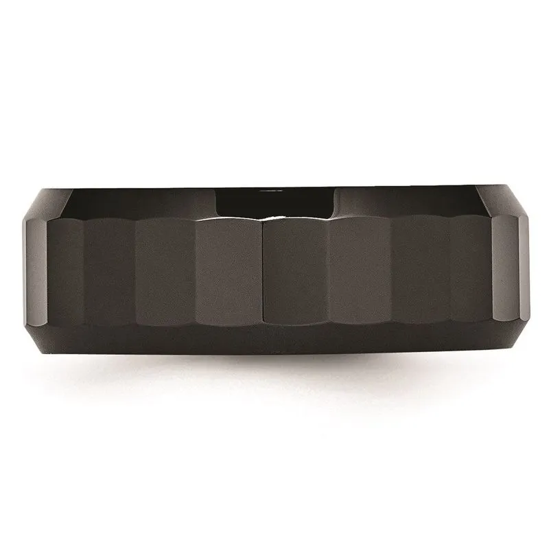 Cerâmica Preto Facetado Borda Chanfrada 8mm Banda Polida