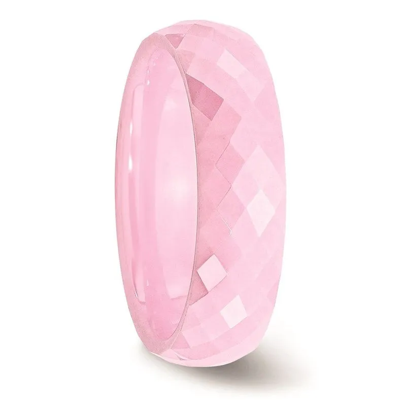 Cerâmica Rosa Facetada 6mm Banda Polida