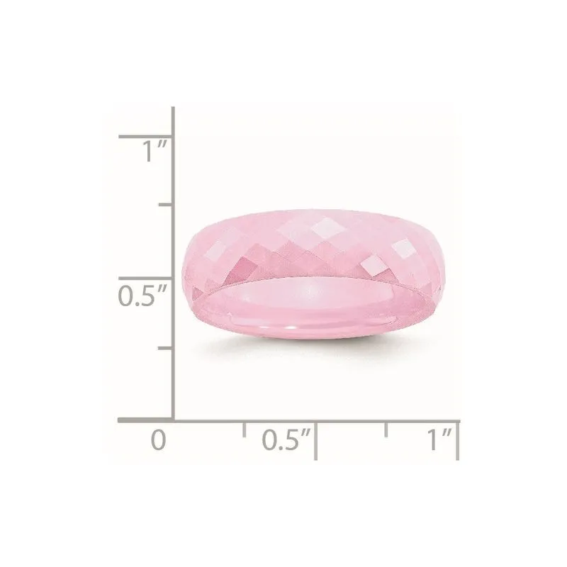 Cerâmica Rosa Facetada 6mm Banda Polida