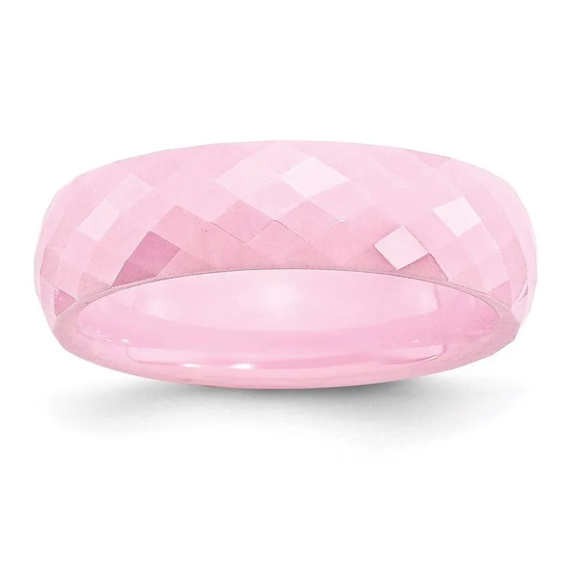 Cerâmica Rosa Facetada 6mm Banda Polida