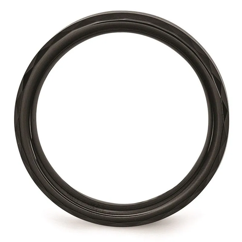 Cerâmica Preto Facetado E Borda Chanfrada 6mm Banda Polida