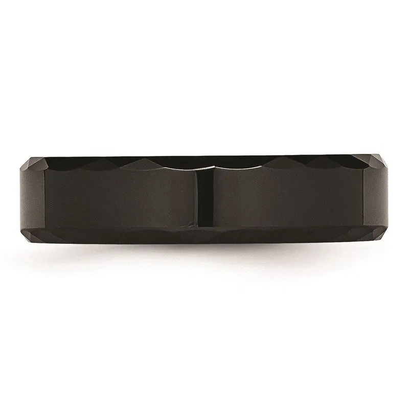 Cerâmica Preto Facetado E Borda Chanfrada 6mm Banda Polida