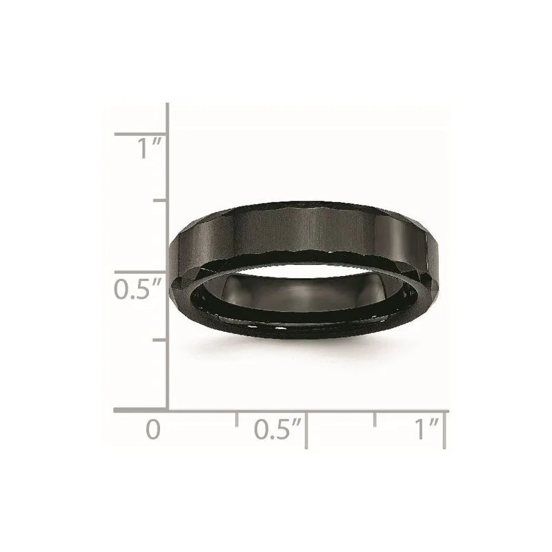 Cerâmica Preto Facetado E Borda Chanfrada 6mm Banda Polida