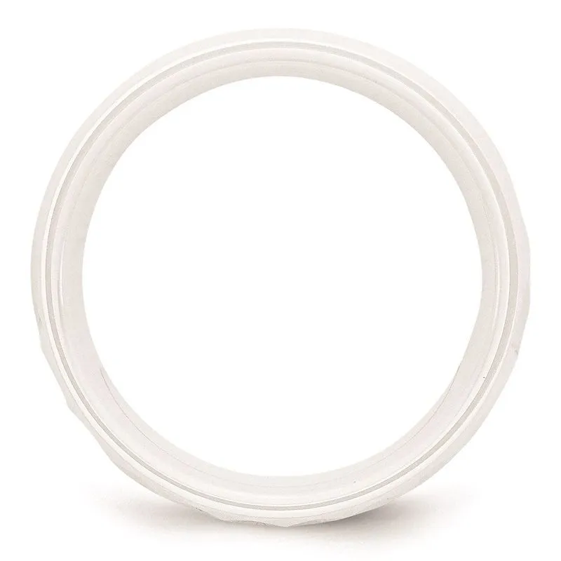 Cerâmica Branca Facetada 8mm Banda Polida