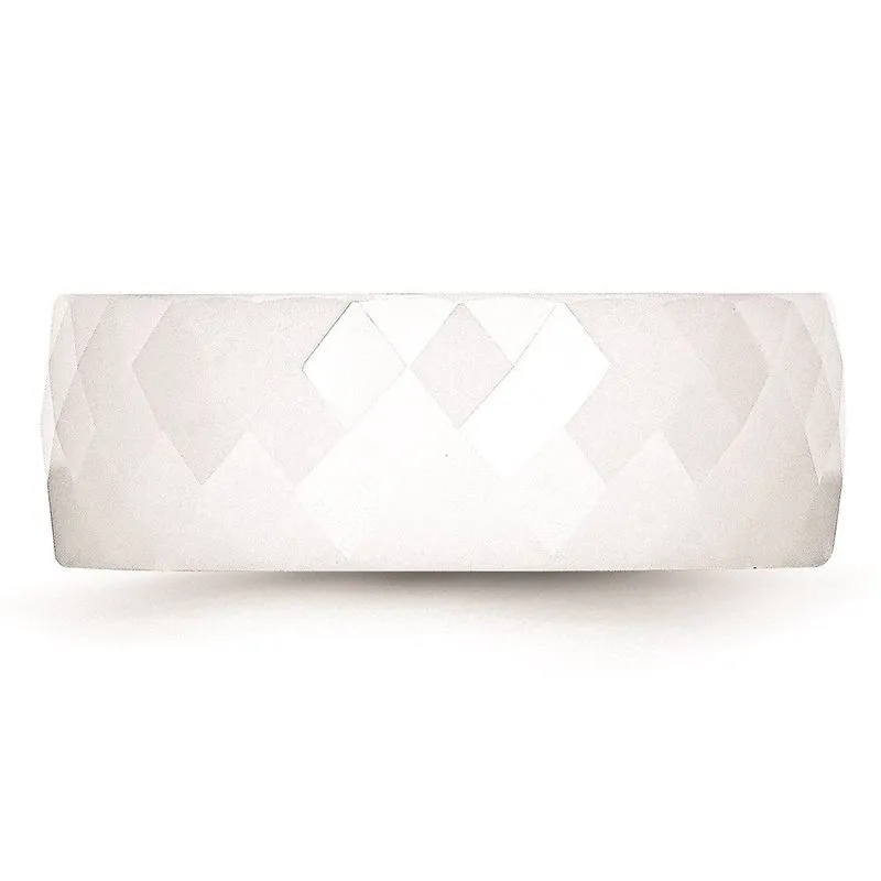 Cerâmica Branca Facetada 8mm Banda Polida