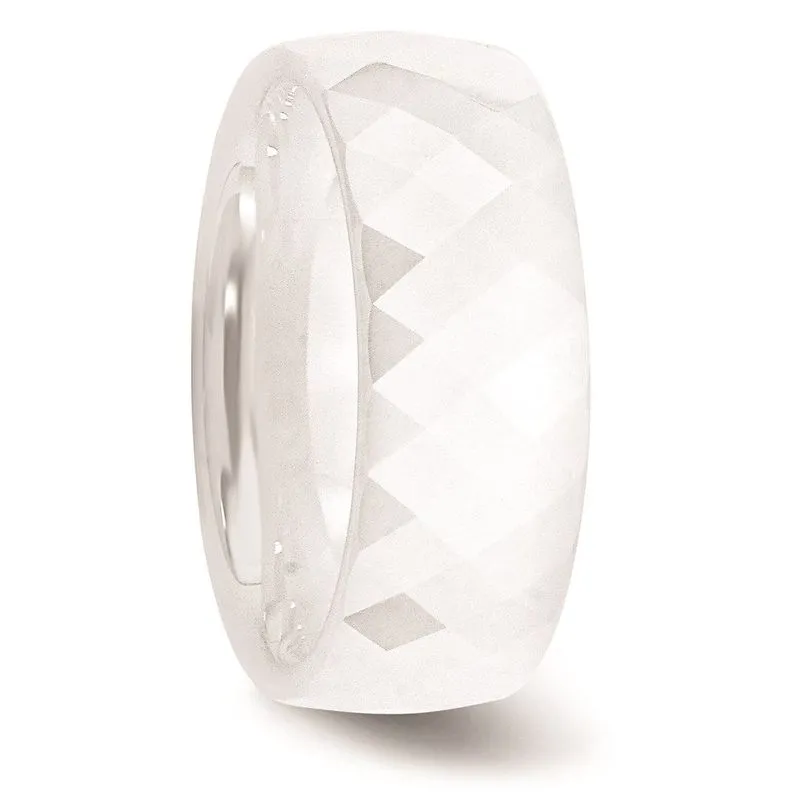 Cerâmica Branca Facetada 8mm Banda Polida