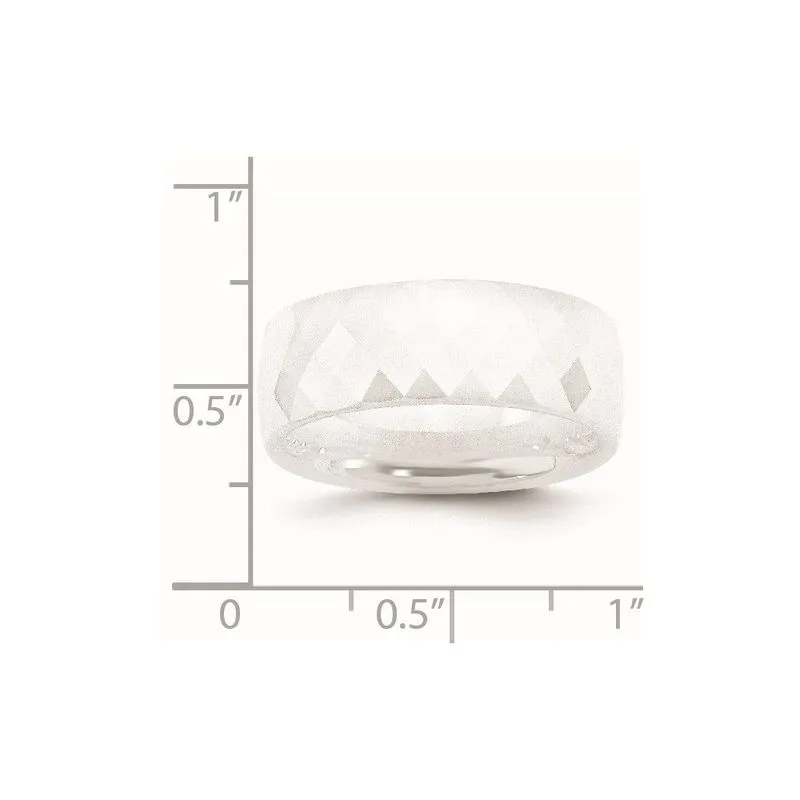 Cerâmica Branca Facetada 8mm Banda Polida