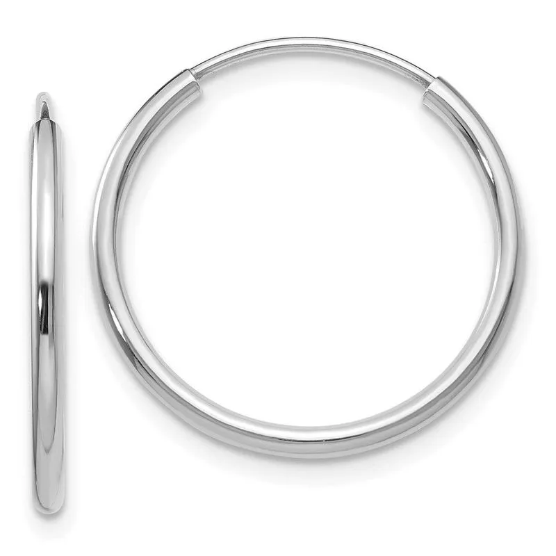 14k Ouro Branco 1.5mm Polido Infinito Argolas