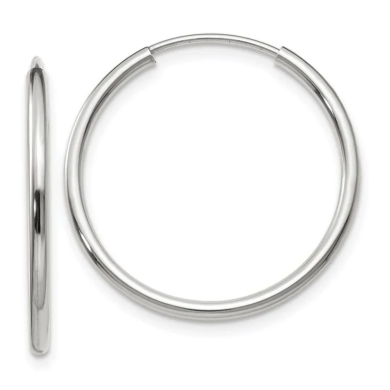 14k Ouro Branco 1.5mm Polido Infinito Argolas