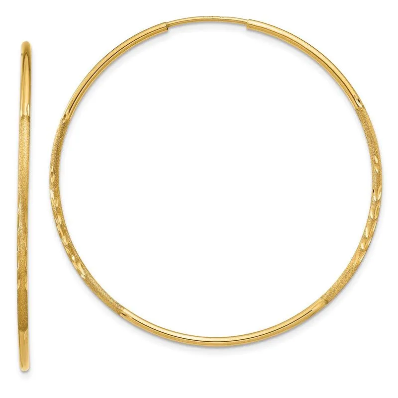 14k 1.25mm Diamante-corte Infinito Aro Brinco
