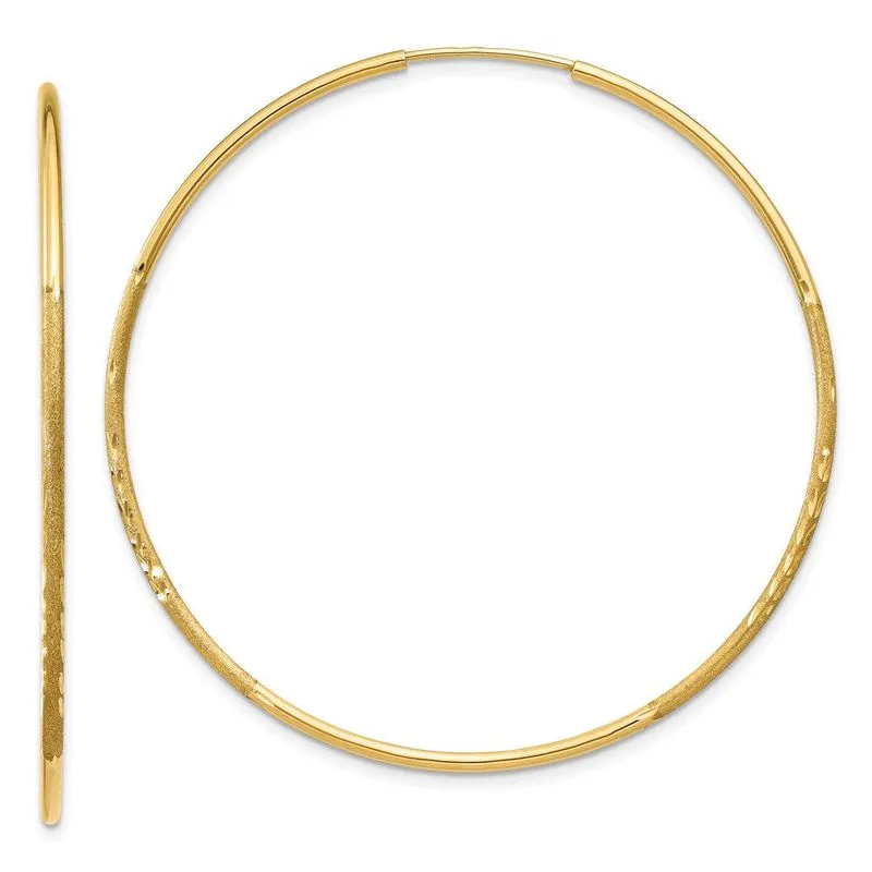 14k 1.25mm Diamante-corte Infinito Aro Brinco