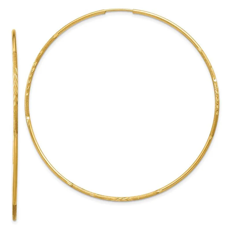 14k 1.25mm Diamante-corte Infinito Aro Brinco